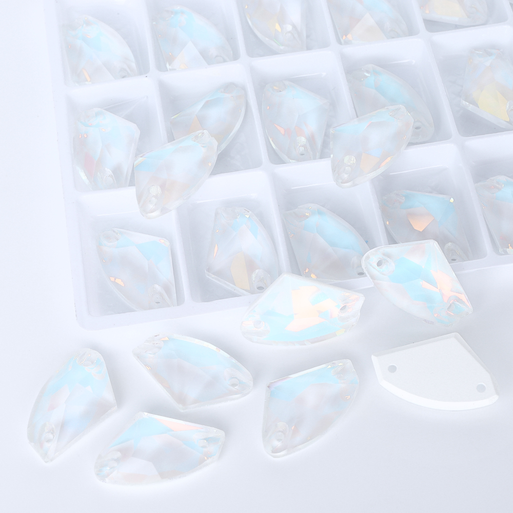 Sew On Rhinestone - Galactic Shaped White Mocha Sewing Rhinestones