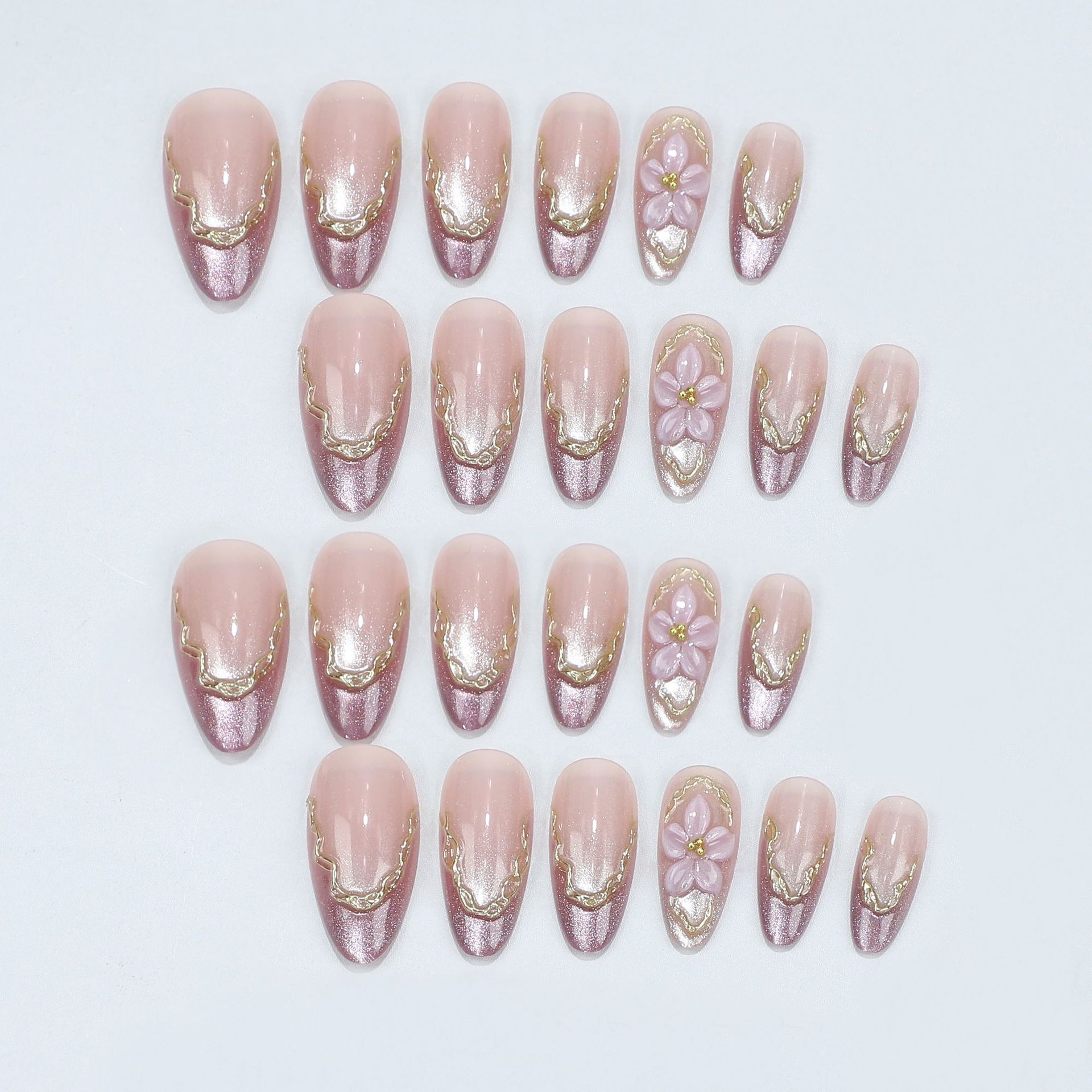 3D Flowers Fake Nails with Glo - đánh giá và giá Embroidery Embellishments