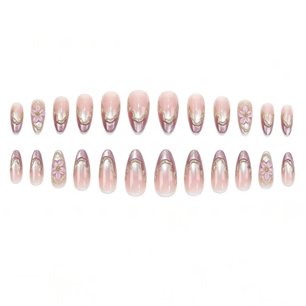 3D Flowers Fake Nails with Glo - đánh giá và giá Embroidery Embellishments