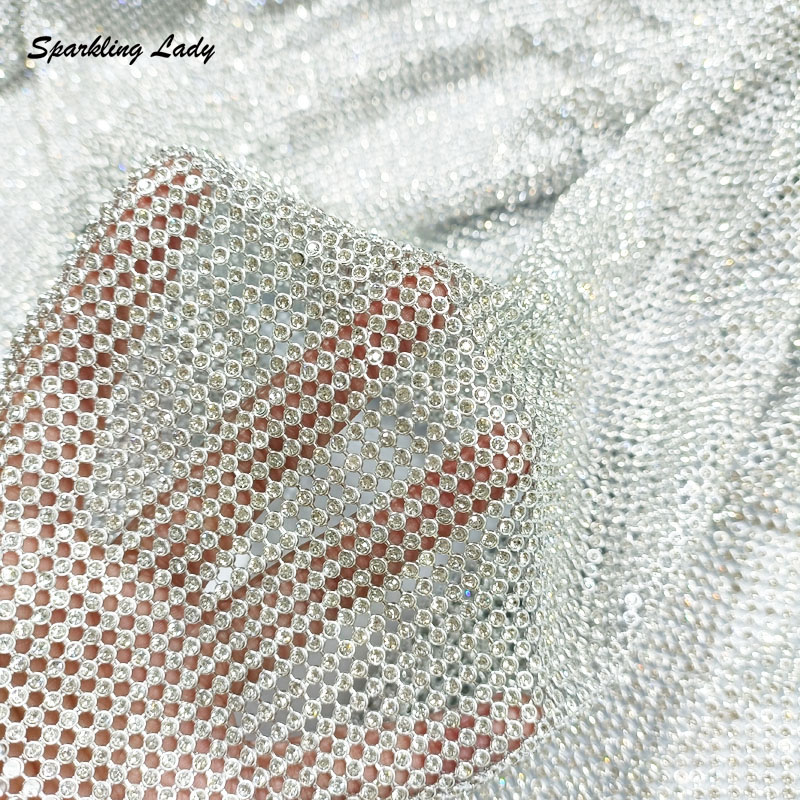 3MM Fashion Metal Rhinestone F - đánh giá và giá Crystal Mesh Fabric