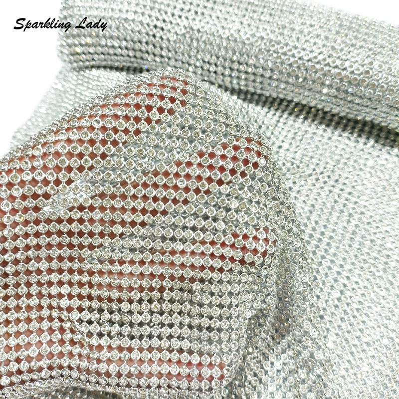 3MM Fashion Metal Rhinestone F - đánh giá và giá Crystal Mesh Fabric
