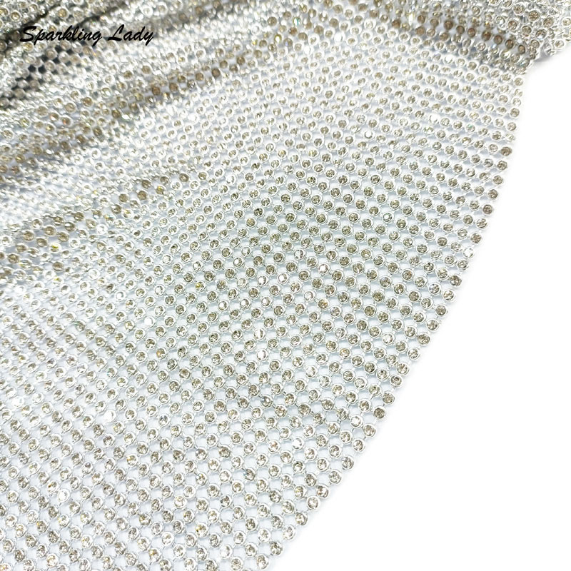 3MM Fashion Metal Rhinestone F - đánh giá và giá Crystal Mesh Fabric