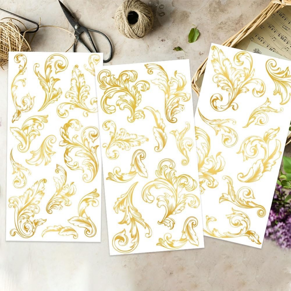 3pcs/Set Damask Rub on Transfe - đánh giá và giá Embellishment Crafts