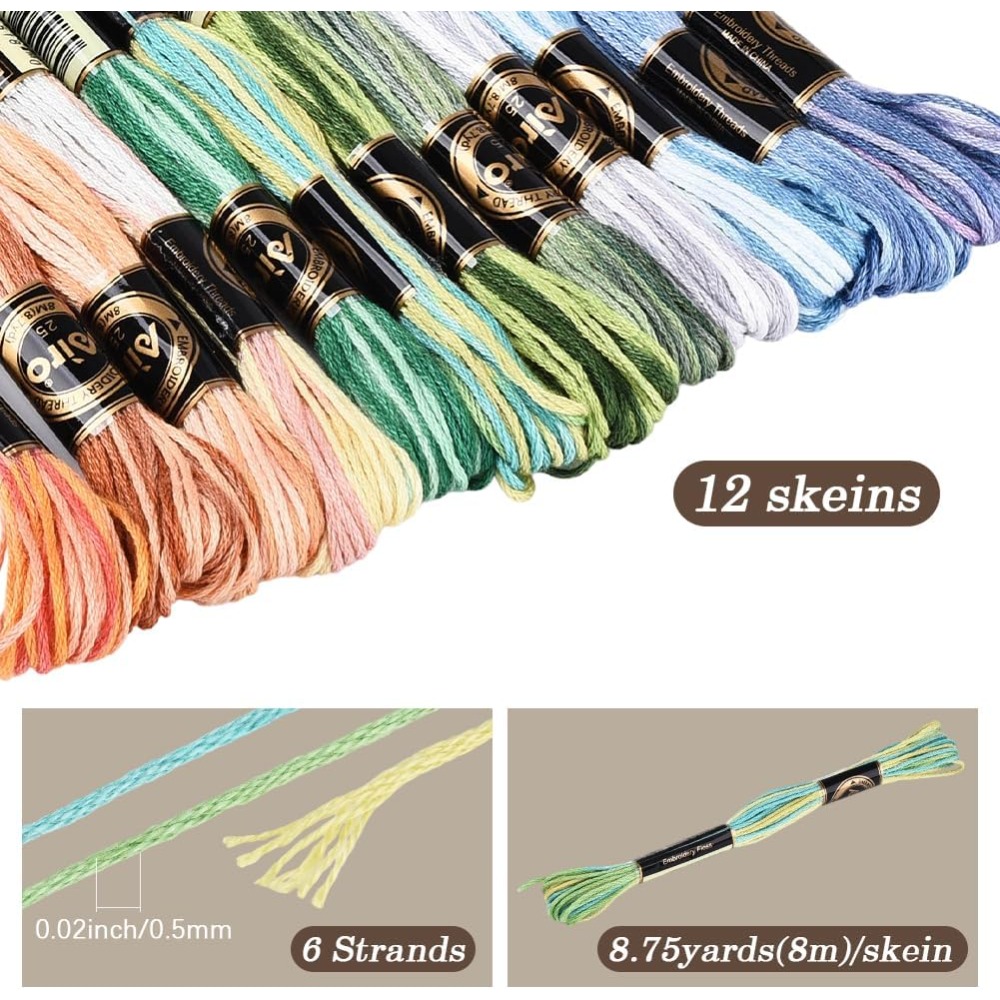 12 Skeins 105 Yards Cross Stit - đánh giá và giá Embroidery Embellishments