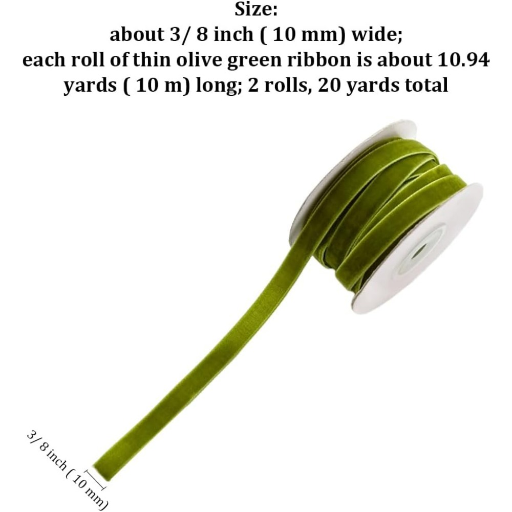 2 Rolls 21.88 Yards 3/8 Inch G - đánh giá và giá Velvet Ribbon Roll