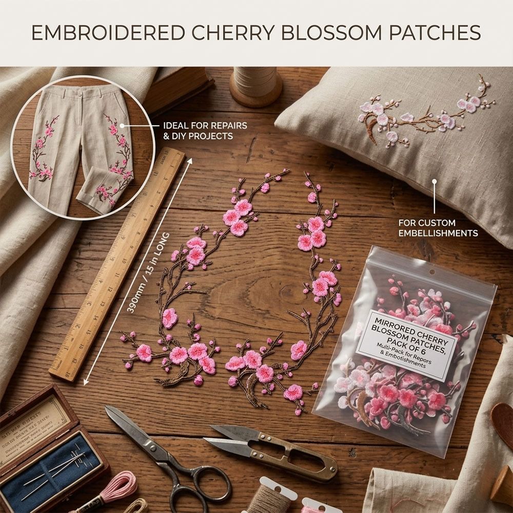 DIY Cherry Blossom Iron On Pat - đánh giá và giá Applique Patch Flower