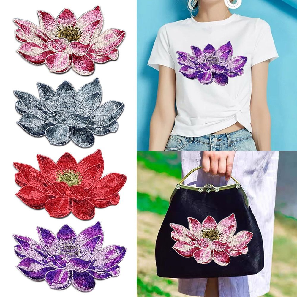 Soft Lotus Flower Patch Embroi - đánh giá và giá Applique Patch Flower